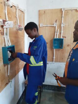 Pemphero Nkhoma is training in Electrical Installation